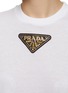  - PRADA - RHINESTONE EMBELLISHED LOGO PATCH CREWNECK SHORT SLEEVE T-SHIRT