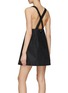 Back View - Click To Enlarge - PRADA - CRYSTAL EMBELLISHED BUTTON CROSS BACK MINI DRESS