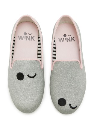 Detail View - Click To Enlarge - WINK - Bubblegum Glitter Toddlers'/Kids' Loafers