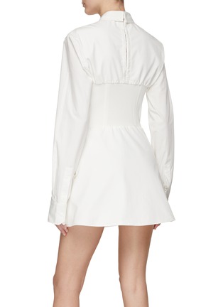 Back View - Click To Enlarge - DION LEE - OFF-THE-SHOULDER MINI SHIRT DRESS