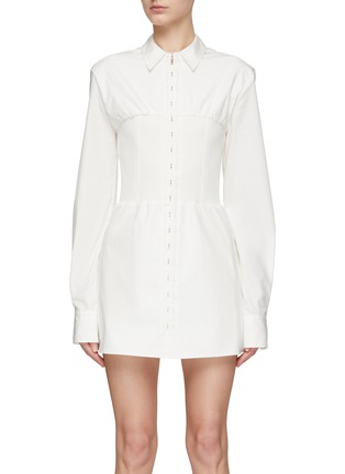 Main View - Click To Enlarge - DION LEE - OFF-THE-SHOULDER MINI SHIRT DRESS