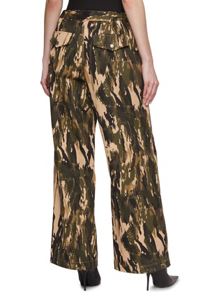 Back View - Click To Enlarge - DION LEE - Camouflage Print Multi Pocket Wide Leg Cargo Pants