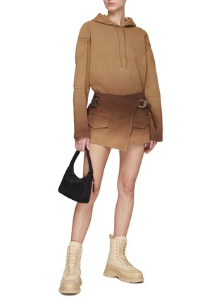 Figure View - Click To Enlarge - DION LEE - SUNFADE PADDED APPLIQUÉ DRAWSTRING HOODIE