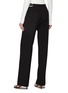 Back View - Click To Enlarge - DION LEE - FLAT FRONT ADJUSTABLE BUCKLE DETAIL WOOL PANTS