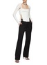 Figure View - Click To Enlarge - DION LEE - FLAT FRONT ADJUSTABLE BUCKLE DETAIL WOOL PANTS