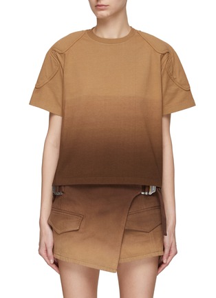Main View - Click To Enlarge - DION LEE - SUNFADE PADDED APPLIQUÉ CREWNECK SHORT SLEEVE T-SHIRT