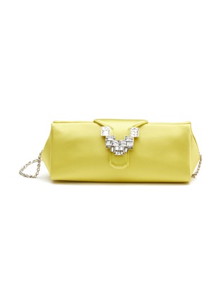 Main View - Click To Enlarge - RODO - ‘Anthea’ Crystal Embellished Buckle Satin Clutch