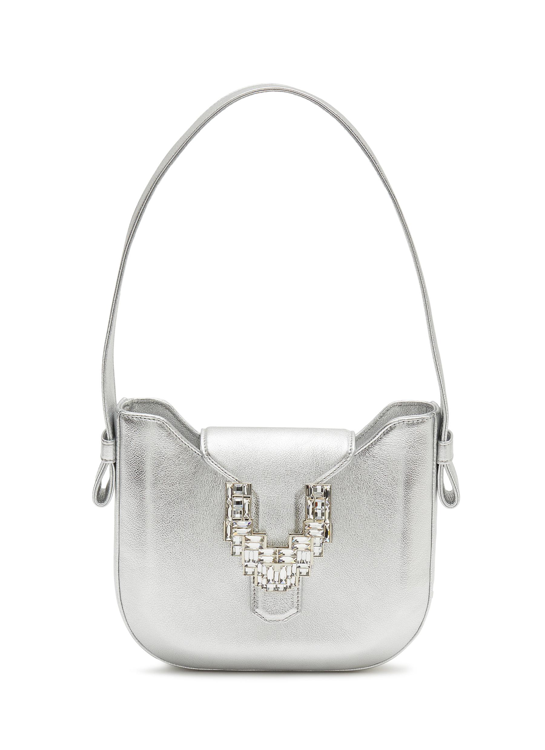 Rodo 'amira' Crystal Embellished Buckle Lamé Leather Hobo Bag In ...