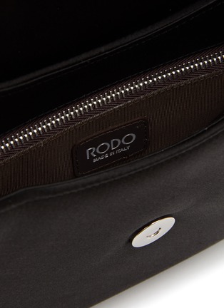 Detail View - Click To Enlarge - RODO - ‘Amira’ Crystal Embellished Buckle Satin Hobo Bag