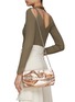 Front View - Click To Enlarge - RODO - ‘Abby’ Strass Embellished Vine Ruched Clutch