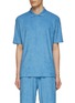 Front View - Click To Enlarge - LANE CRAWFORD - SUNSPEL TWIN SET<br> BLUE TOWELLING POLO SHIRT & DRAWSTRING SHORTS