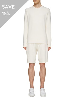 Main View - Click To Enlarge - LANE CRAWFORD - SUNSPEL TWIN SET<br>ALL-WHITE LONG-SLEEVED T-SHIRT & DRAWSTRING SHORTS