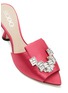Detail View - Click To Enlarge - RODO - ‘Calia’ Strass Embellished Buckle Satin Heeled Sandals