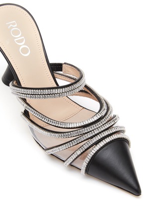 Detail View - Click To Enlarge - RODO - ‘Dandelion’ Rhinestone Embellished Nappa Leather Mules