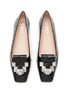 RODO - ‘Scilla’ Strass Embellished Crocodile Embossed Calfskin Leather Flats
