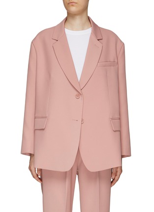 Front View - Click To Enlarge - LANE CRAWFORD - EQUIL TWIN SET<br> PALE PINK SINGLE-BREASTED BLAZER & PANTS