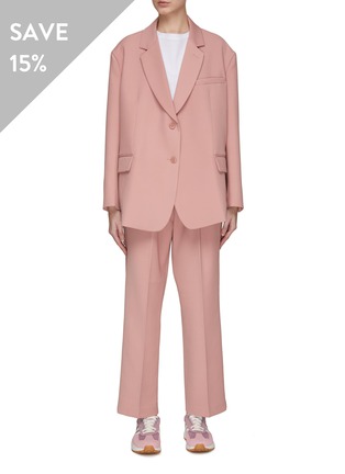 Main View - Click To Enlarge - LANE CRAWFORD - EQUIL TWIN SET<br> PALE PINK SINGLE-BREASTED BLAZER & PANTS