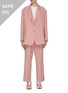 LANE CRAWFORD - EQUIL TWIN SET<br> PALE PINK SINGLE-BREASTED BLAZER & PANTS