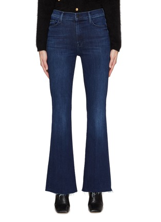 Main View - Click To Enlarge - MOTHER - ‘THE WEEKENDER’ HIGH RISE FRAYED HEM BOOTCUT JEANS
