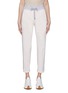 Main View - Click To Enlarge - PESERICO - Drawstring Elasticated Waist Cotton Cuffed Pants