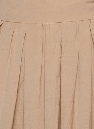  - PESERICO - Pleated Detail High Waist Cotton Poplin Midi Skirt