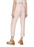 Back View - Click To Enlarge - PESERICO - Drawstring Waist Pressed-Crease Cuffed Linen Pants