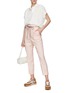 Figure View - Click To Enlarge - PESERICO - Drawstring Waist Pressed-Crease Cuffed Linen Pants