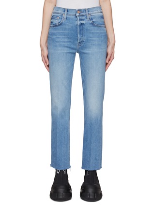 Main View - Click To Enlarge - MOTHER - ‘The Tripper’ Frayed Hem Straight Leg Cropped Jeans