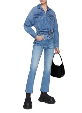 Figure View - Click To Enlarge - MOTHER - ‘The Tripper’ Frayed Hem Straight Leg Cropped Jeans