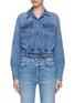 Main View - Click To Enlarge - MOTHER - ‘The Belted’ Curved Sleeve D-Ring Belt Medium Washed Denim Jacket