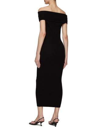 Back View - Click To Enlarge - TOTEME - Off-Shoulder Ribbed Knit Midi Dress