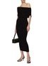 Figure View - Click To Enlarge - TOTEME - Off-Shoulder Ribbed Knit Midi Dress