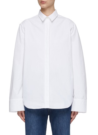 Main View - Click To Enlarge - TOTEME - Concealed Placket Wide Cotton Shirt