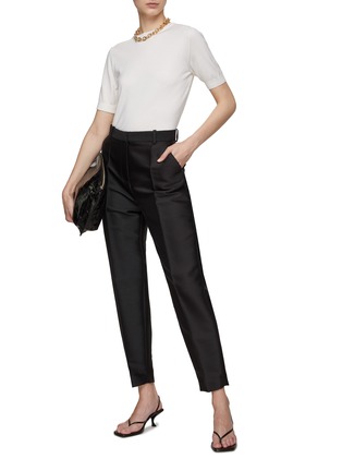 Figure View - Click To Enlarge - TOTEME - Pleated Silky Cropped Evening Pants