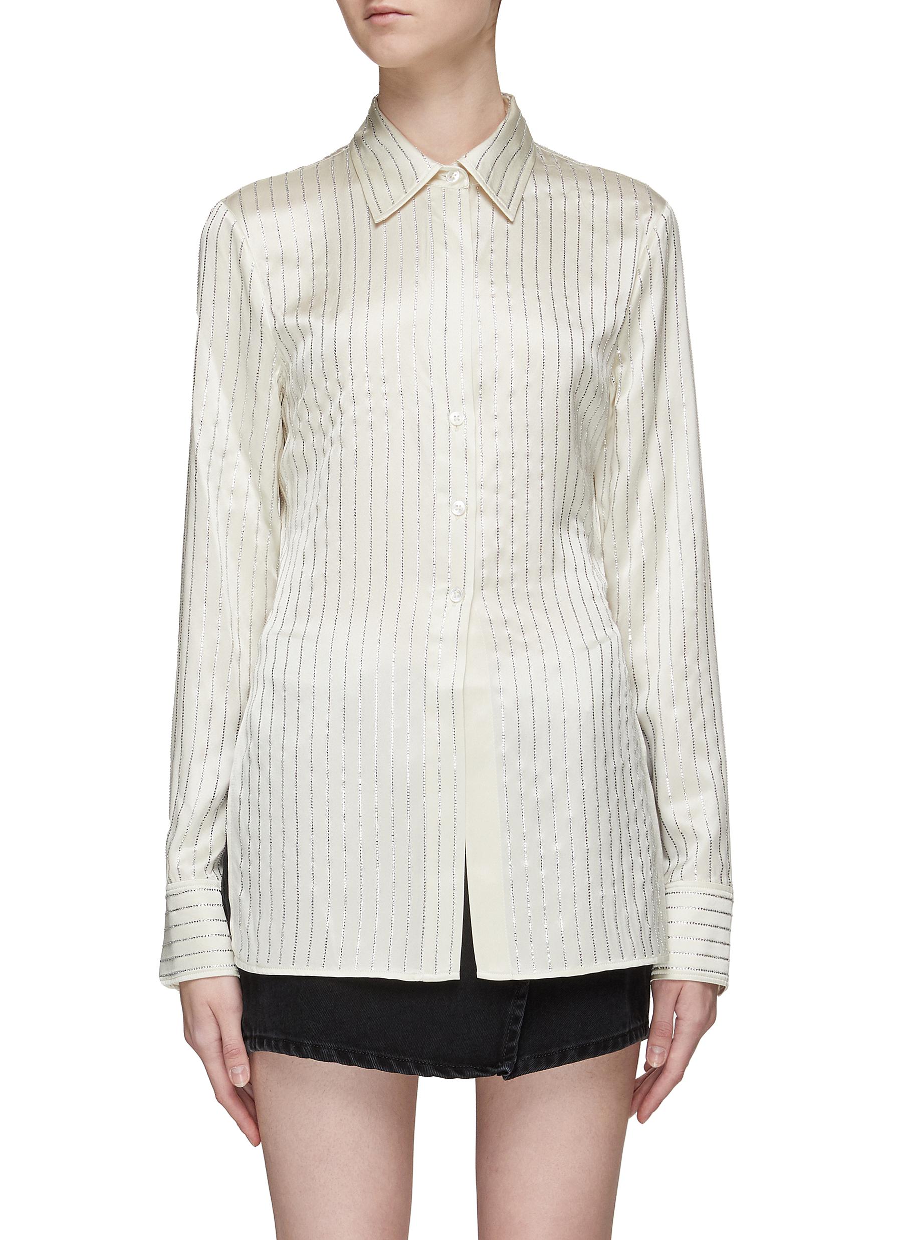 ALEXANDER WANG | HOTFIX CRYSTAL SLIM SHIRT | Women | Lane Crawford