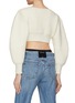 Back View - Click To Enlarge - ALEXANDERWANG - Crystal Embellished Tie Wool Blend Knit Cropped Cardigan