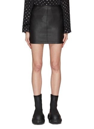 Main View - Click To Enlarge - ALEXANDER WANG - Lambskin Leather Bodycon Mini Skirt
