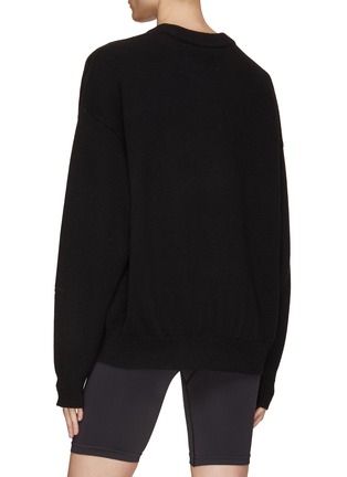 Back View - Click To Enlarge - ALEXANDER WANG - Crystal Embellished Bear Wool Knit Crewneck Sweater