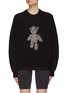 Main View - Click To Enlarge - ALEXANDER WANG - Crystal Embellished Bear Wool Knit Crewneck Sweater