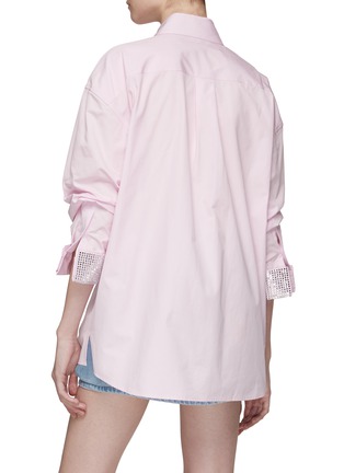 Back View - Click To Enlarge - ALEXANDER WANG - CRYSTAL CUFF BUTTON DOWN OVERSIZE SHIRT