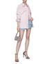 Figure View - Click To Enlarge - ALEXANDER WANG - CRYSTAL CUFF BUTTON DOWN OVERSIZE SHIRT