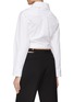 Back View - Click To Enlarge - ALEXANDER WANG - Crystal Embellished Tie Twisted Front Cropped Shirt