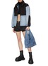Figure View - Click To Enlarge - T BY ALEXANDER WANG - Textured Logo Turtleneck Cropped Top