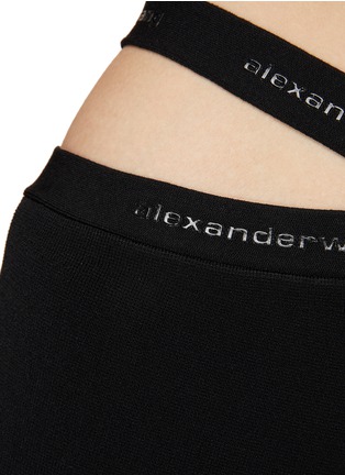  - T BY ALEXANDER WANG - Criss Cross Logo Print Trim Straight Leg Pants