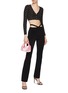 Figure View - Click To Enlarge - T BY ALEXANDER WANG - Criss Cross Logo Print Trim Straight Leg Pants