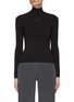 Main View - Click To Enlarge - T BY ALEXANDER WANG - Textured Logo Long Sleeve Turtleneck Top