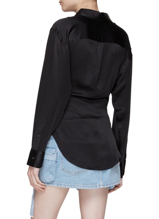 Back View - Click To Enlarge - T BY ALEXANDER WANG - THREADED PLACKET BUTTON UP SHIRT