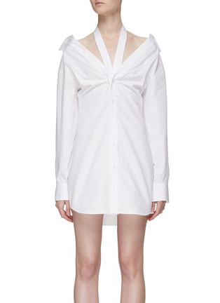 Main View - Click To Enlarge - T BY ALEXANDER WANG - HALTERNECK OFF SHOULDER FITTED SHIRTDRESS
