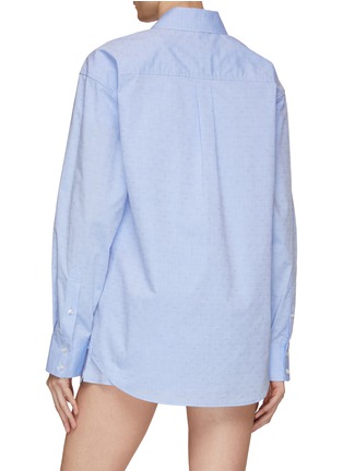Back View - Click To Enlarge - T BY ALEXANDER WANG - Logo Tag Paisley Cotton Boyfriend Shirt