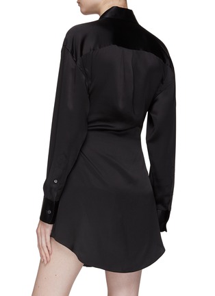 Back View - Click To Enlarge - T BY ALEXANDER WANG - THREADED PLACKET BUTTON UP SHIRT DRESS
